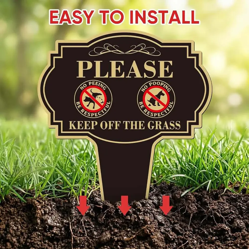 Dog No Poop Sign 10X14 Inches Aluminum Composite Waterproof Yard Respectful Lawn